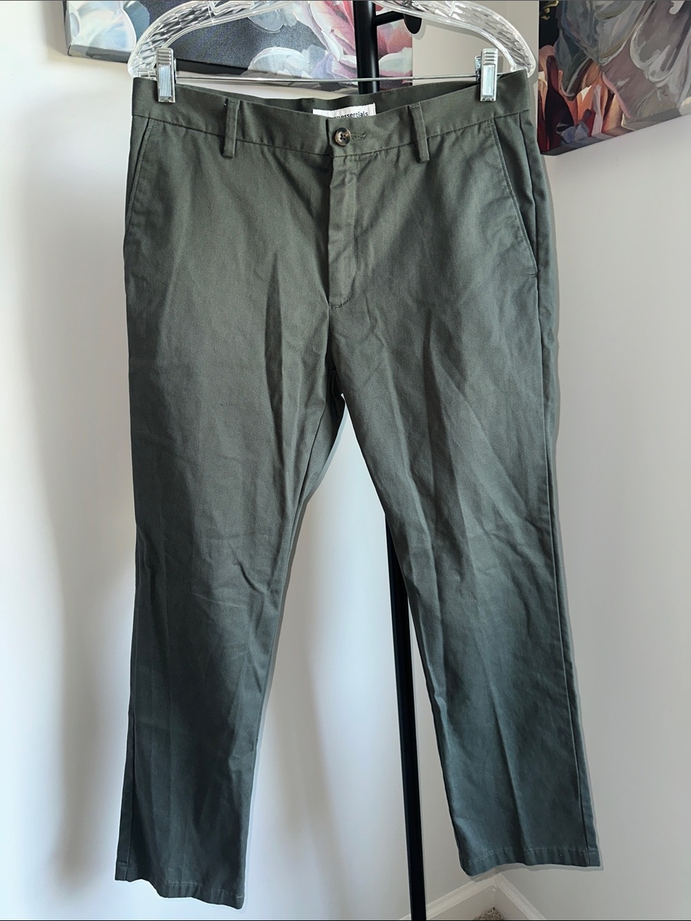 Amazon Essentials Men's Olive Green Slim Fit